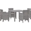 Image de vidaXL - Tuin - Eettafel - Set - 5 - pcs - Lichtgrijs - Polypropyleen