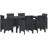Image de vidaXL - Tuin - Eettafel - Set - 7 - st - Antraciet - Polt - riet