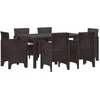 Image de vidaXL - Tuin - Eettafel - Set - 7 - pcs - Bruin - Polt - riet