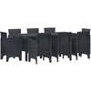 Image de vidaXL - Tuin - Eettafel - Set - 9 - pcs - Antraciet - Polypropyleen