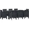 Image de vidaXL - Tuin - Eettafel - Set - 9 - pcs - Antraciet - Polypropyleen
