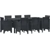 Image de vidaXL - Tuin - Eettafel - Set - 9 - pcs - Antraciet - Polypropyleen