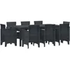 Image de vidaXL - Tuin - Eettafel - Set - 9 - pcs - Antraciet - Polypropyleen