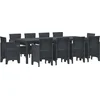 Image de vidaXL - Tuin - Eettafel - Set - 11 - pcs - Antraciet - Polypropyleen