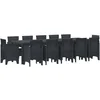 Image de vidaXL - Tuin - Eettafel - Set - 13 - st - Antraciet - Polyrattan