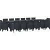 Image de vidaXL - Tuin - Eettafel - Set - 15 - pcs - Antraciet - Polt - riet