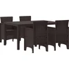 Image de vidaXL - Tuin - Eettafel - Set - 5 - pcs - Bruin - Polt - riet