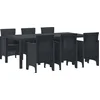 Image de vidaXL - Tuin - Eettafel - Set - 7 - pcs - Antracietkleurig - Polypropyleen