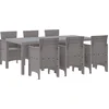 Image de vidaXL - Tuin - Eettafel - Set - 7 - pcs - Lichtgrijs - Polypropyleen