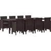 Image de vidaXL - Tuin - Eettafel - Set - 9 - pcs - Bruin - Polypropyleen