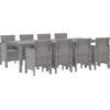 Image de vidaXL - Tuin - Eettafel - Set - 9 - pcs - Wit - Polypropyleen