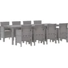 Image de vidaXL - Tuin - Eettafel - Set - 9 - pcs - Wit - Polypropyleen
