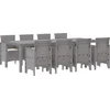 Image de vidaXL - Tuin - Eettafel - Set - 9 - pcs - Wit - Polypropyleen