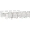 Image de vidaXL - Tuin - Eettafel - Set - 11 - pcs - Wit - Rattan - & - Staal