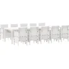 Image de vidaXL - Tuin - Eettafel - Set - 11 - pcs - Wit - en - Taupe - Synthetisch - riet