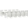 Image de vidaXL - Tuin - Eettafel - Set - 11 - pcs - Wit - en - Lichtgrijs - Riet - en - Polyester
