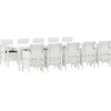 Image de vidaXL - Tuin - Eettafel - Set - met - kussen - 11 - pcs - Wit - Poly - rattan - & - Aluminium