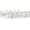 Image de vidaXL - Tuin - Eettafel - Set - met - kussen - 11 - pcs - Wit - Poly - riet - en - staal