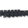 Image de vidaXL - Tuin - Eettafel - Set - 13 - pcs - Antraciet - Polt - riet
