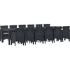 Image de vidaXL - Tuin - Eettafel - Set - 13 - st - Antraciet - Polt - riet