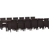 Image de vidaXL - Tuin - Eettafel - Set - 13 - pcs - Bruin - Polt - riet