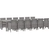 Image de vidaXL - Tuin - Eettafel - Set - 13 - pcs - Lichtgrijs - Polt - riet