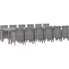 Image de vidaXL - Tuin - Eettafel - Set - 13 - pcs - Lichtgrijs - Polt - riet