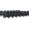 Image de vidaXL - Tuin - eettafelset - met - kussens - met - kussen - 15 - pcs - Antraciet - PP