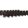 Image de vidaXL - Tuin - eettafelset - met - kussens - met - kussen - 15 - pcs - Bruin - PP