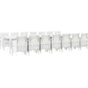 Image de vidaXL - Tuin - eettafelset - met - kussens - met - kussen - 15 - pcs - Wit - PP