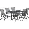 Image de vidaXL - Tuin - Eettafel - Set - 7 - pcs - Antraciet - Poedergecoat - staal
