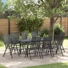 Image de vidaXL - Tuin - Eettafel - Set - 9 - pcs - Antraciet - Poedergecoat - staal