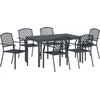 Image de vidaXL - Tuin - Eettafel - Set - 7 - pcs - Antraciet - Poedergecoat - staal