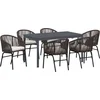 Image de vidaXL - Tuin - Eettafel - Set - 7 - pcs - Bruin - poly - rattan