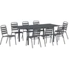 Image de vidaXL - Tuin - Eettafel - Set - 9 - pcs - Antraciet - Poedergecoat - staal