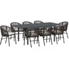 Image de vidaXL - Tuin - Eettafel - Set - 9 - pcs - Bruin - poly - rattan