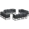 Image de vidaXL - Tuinbank - Set - 12 - pcs - Zwart - Metaal
