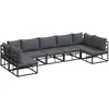 Image de vidaXL - Tuinbank - Set - met - kussen - 7 - pcs - Zwart - Aluminium