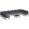 Image de vidaXL - Tuinbank - Set - 11 - st - Zwart - Aluminium