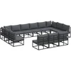 Image de vidaXL - Tuinbank - Set - met - kussen - 13 - pcs - Zwart - Aluminium