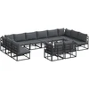 Image de vidaXL - Tuinbank - Set - met - kussen - 12 - pcs - Zwart - Aluminium