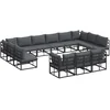 Image de vidaXL - Tuinbank - Set - met - kussen - 13 - pcs - Zwart - Aluminium