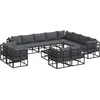 Image de vidaXL - Tuinbank - Set - met - kussen - 13 - pcs - Zwart - Aluminium