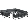 Image de vidaXL - Tuinbank - Set - met - kussen - 13 - pcs - Zwart - Aluminium