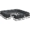 Image de vidaXL - Tuinbank - Set - met - kussen - 14 - pcs - Zwart - Aluminium