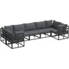 Image de vidaXL - Tuinbank - Set - 7 - st - Zwart - Aluminium