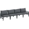 Image de vidaXL - Tuinbank - Set - met - kussen - 4 - pcs - Zwart - Staal