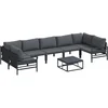 Image de vidaXL - Tuinbank - Set - met - kussen - 8 - pcs - Zwart - Staal