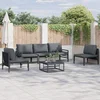 Image de vidaXL - Tuinbank - Set - met - kussen - 5 - pcs - Zwart - Staal
