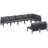 Image de vidaXL - Tuinbank - Set - met - kussen - 8 - pcs - Zwart - Staal